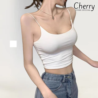 Áo hai dây nữ dáng croptop CHERRY chất thun tăm co giãn, ôm body cực nữ tính và thời trang T124