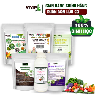 Combo vi sinh, sinh học PMP cây trồng - Killpa, Trichoderma, Biomic, Green Neem, Giấm gỗ Apy, Mật