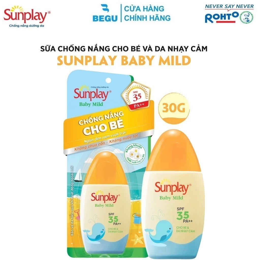 Sữa chống nắng cho bé và da nhạy cảm Sunplay Baby Mild SPF 35, PA++ 30g