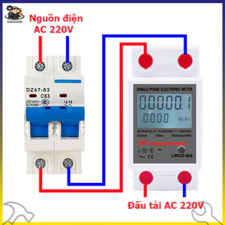 【🚚FREESHIP】Đồng hồ đo điện LW 220V có nút RESET độ chính xác cao màn hình hiển thị LCD P U I Kwh công tơ điện tử 1 pha