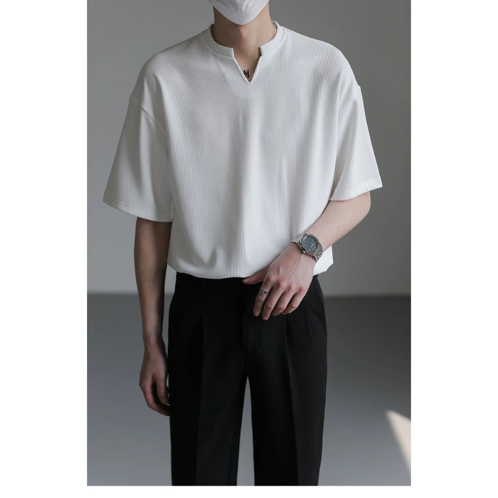 Áo thun unisex cổ V form rộng VTRIP |GRU| Menswear