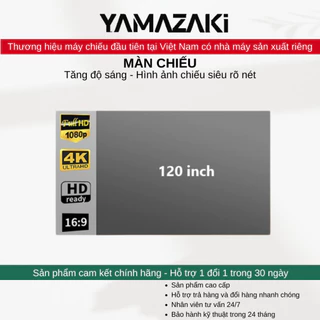 Màn chiếu Yamazaki phản quang treo tường 80 inches - 120 Inches giúp tăng sáng và nét cho máy chiếu mini