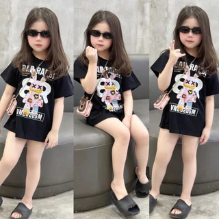 Áo thun form xuông ba len thỏ trắng cho bé , áo phông thời trang unisex bé trai , gái , Kid_genz