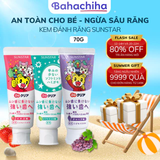 Kem đánh răng trẻ em Sunstar Do Children's Toothpaste ngừa sâu răng, bảo vệ nước Nhật Bản tuýp 70g - Bahachiha