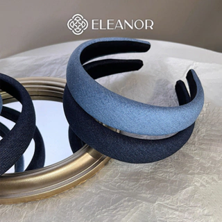 Băng đô cài tóc nữ Eleanor Accessories vải denim trơn phong cách hàn quốc phụ kiện tóc 7737