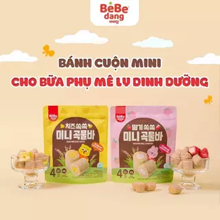 Bánh ăn dặm dạng cuộn ngũ cốc mini BEBEDANG thơm ngon giàu dinh dưỡng dành cho bé từ 15M+