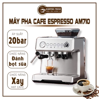 Máy xay hạt và pha cà phê tự động Espresso AM710 - Máy pha coffee capuchino tự dộng cho tiệm cafe công ty gia đình