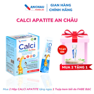 Canxi sữa tăng chiều cao cho bé, canxi nano d3 k2, siro CALCI APATITE AN CHÂU, canxi nhập khẩu pháp - Hộp 20 gói.