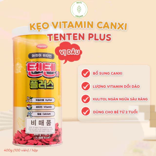 Kẹo Vitamin Canxi Tenten Plus Hanmi Hàn Quốc Cho Cả Trẻ Nhỏ Và Người Lớn Hộp 100 Chiếc (Mẫu mới)