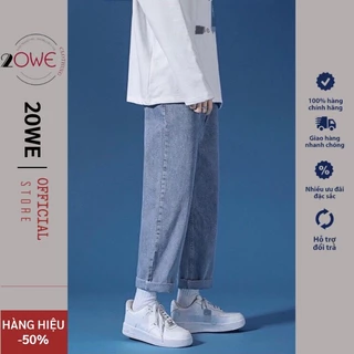 Quần Jean Nam Baggy Ống Rộng Màu Trơn T1 Jeanness Chất Liệu Jean Dày Dặn