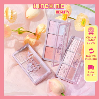 Phấn má 3 ô màu HOLD LIVE SECRET GARDEN BLUSH HL461 chất phấn mịn lì lên màu chuẩn bám lâu XINGXING BEAUTY