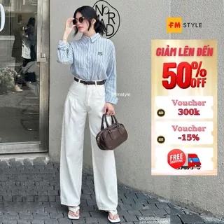 Quần kaki nữ FMSTYLE ông suông chít li chất vải dày dặn form chuẩn chỉnh size S,M 24041171