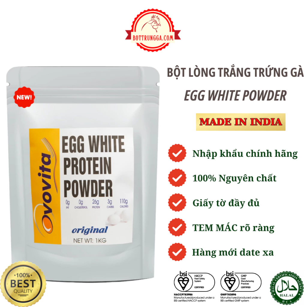 Bột lòng trắng trứng (INDIA) (egg white powder) nguyên chất