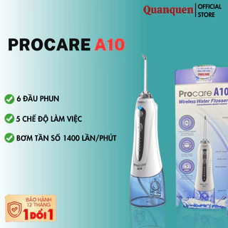 Máy Tăm Nước Cầm Tay Procare A10 Tiện Lợi - Chống Thấm Nước - Hàng Chính Hãng - Bảo Hành 1 Năm