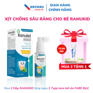 Ramukid xịt chống sâu răng cho bé từ 6 tháng, nuốt an toàn, làm sạch khoang miệng và bảo vệ men răng, 30ml - An Châu