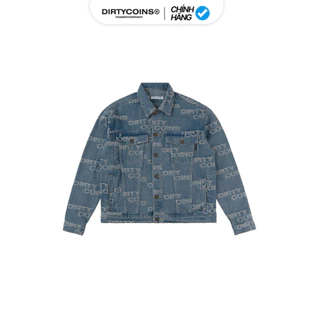 Áo Khoác DirtyCoins Frayed Logos Denim Jacket - Blue Wash