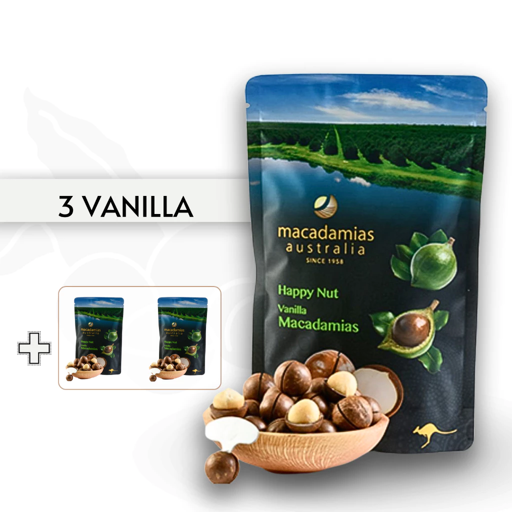 [COMBO 3 GÓI GIÁ TỐT NHẤT] MACCA ÚC NỨT VỎ VỊ VANI HAPPY NUT Macadamias nhập khẩu chính hãng