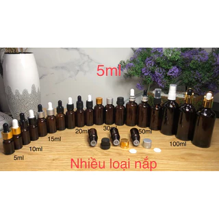 Chai 5ml nâu đựng serum mỹ phẩm tinh dầu