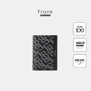 Ví Nam Dáng Đứng Da Bò Trơn Cao Cấp FRANK Arthur Bifold Wallet MONOGRAM Bóp Ngắn Sang Trọng - Màu Đen