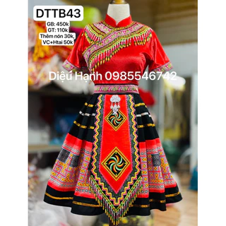 DTTB43-45 bán và cho thuê trang phục dân tộc Mèo sẵn màu đỏ