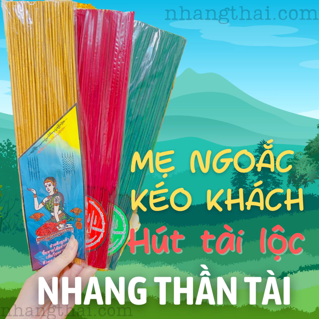 Nhang Thần Tài, nhang Mẹ Ngoắc Thái Lan, nhang cuốn tàn, nhang thần tài 79 cây thái lan [NHA012]