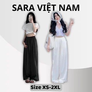 [SARA VIỆT NAM] Quần Lụa Mùa Thu Cao Cấp Co Giãn Dáng Xuông Đẩy Hông Siết Eo - Mã TD011