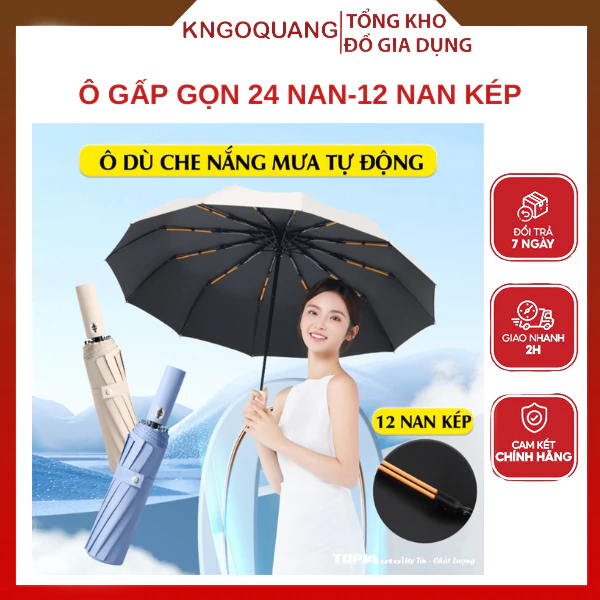 Ô Dù Che Mưa Che Nắng Cao Cấp Tự Động Gấp Gọn 2 Cấu Tạo 10 Nan Siêu Chắc Chắn