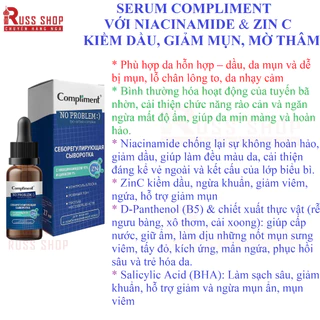 Serum Compliment Với Niacinamide & ZinC Kiềm Dầu, Giảm Mụn, Mờ Thâm