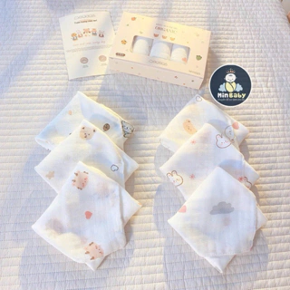 [MONONA] Set 5 khăn sữa sợi tre MONONA organic cotton 30x30cm cho bé sơ sinh