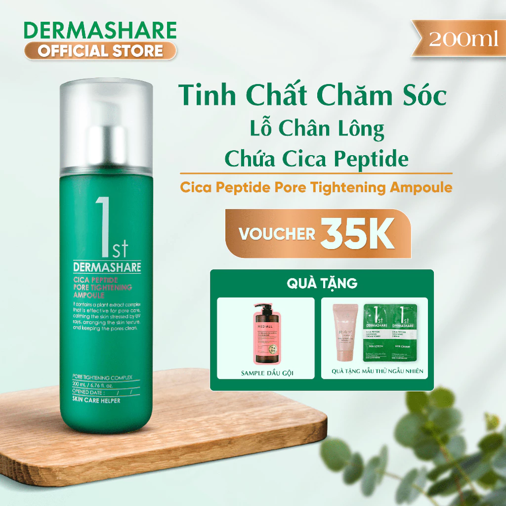 Tinh Chất Chăm Sóc Lỗ Chân Lông DERMASHARE Chứa Tinh Chất CICA PEPTIDE Giúp Se Khít Lỗ Chân Lông - 200ml