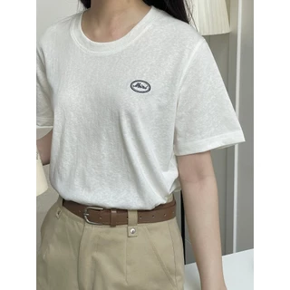 Áo phông nữ logo ngực mimi dáng basic, Áo thun nữ chất cotton mềm mỏng thấm mồ hôi dễ phối đồ A6240609 [ GERME ]