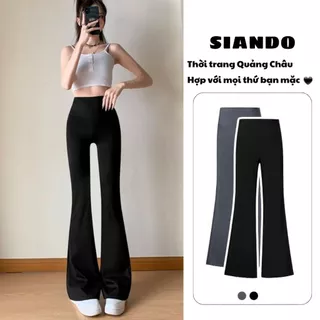 Quần legging ống loe cạp cao nâng mông chất đúc su dầy dặn mềm mịn Quảng Châu cao cấp SIANDO HM21