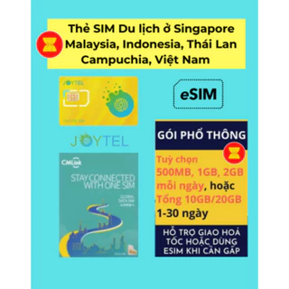 Sing, Malay, Indo, ThaiLand, Campuchia - Gói theo ngày (3-10 ngày) - 3GB/ngày - SIM Data 4G Du lịch