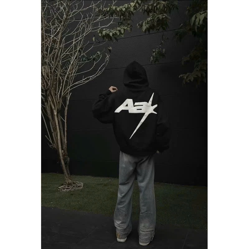 Áo Hoodie Nam Nữ Thiết Kế Khóa Kéo 2 Đầu In Chữ Aa 2 Mặt Có Nón Chống Nắng Mẫu Mới