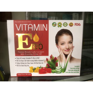 HỘP CỨNG 60 VIÊN LÀM ĐẸP DA VITAMIN E ĐỎ NATURA BEAUTY ( 2 LỌ * 30 VIÊN )