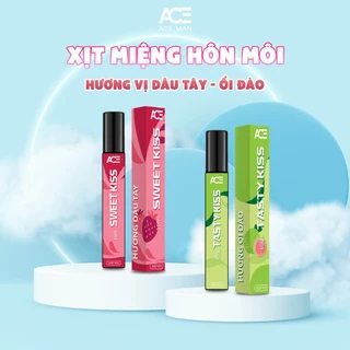 Bộ đôi xịt miệng ACE 10ml/chai vị trái cây dâu tây và ổi đào mang lại hơi thở the mát ngọt ngào