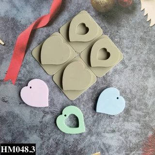 Khuôn làm nến thơm đủ loại - Khuôn silicon hình trái tim làm nến hay xà phòng thơm handmade chuẩn DIY - HM5048.3