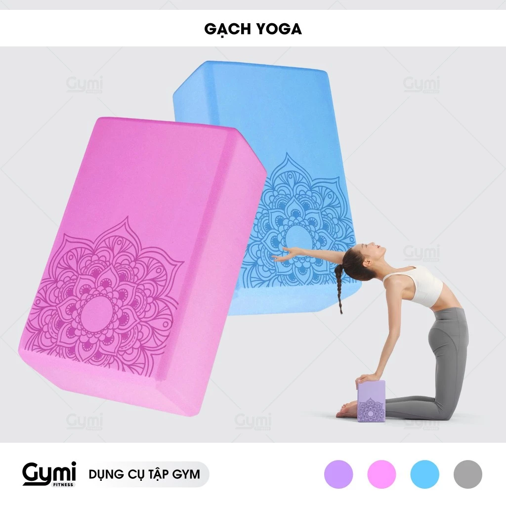 Gạch Yoga EVA Hoa Văn Mandala Khối Lượng 180g, Yoga Block Dụng Cụ Tập Yoga Tại Nhà - GachYoga-HoaVan