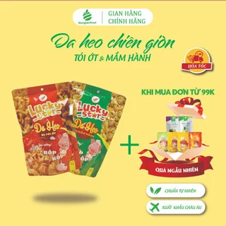 Da heo chiên giòn vị (Cháy Tỏi Ớt - Mắm Hành) Lucky Star túi 25g| Ăn vặt thơm ngon, đậm vị, giòn rụm