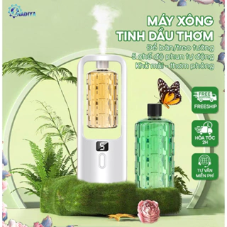 Máy xông tinh dầu máy khuếch tán tinh dầu tự động 5 chế độ phun sương không gian rộng 5 mùi hương nước hoa tự chọn