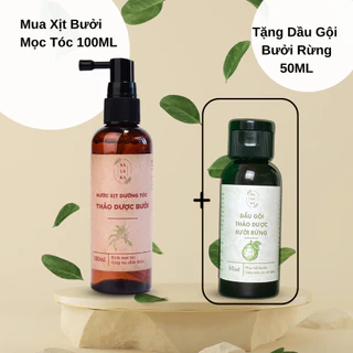 [TẶNG DẦU GỘI BƯỞI RỪNG 50ML] Xịt Bưởi Mọc Tóc, Giúp Tóc Dày Chắc Khoẻ, Nhanh Dài, Dưỡng Tóc Thảo Dược Salaka 100ML