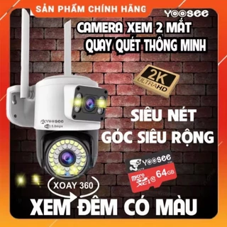 Camera Yoosee Ngoài Trời 8.0Mpx 2 Mắt 2 Ống kính khác nhau, Góc Rộng, Đàm thoại 2 chiều