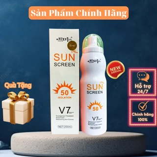 Xịt chống nắng trắng da Sun Screen V7 nâng tone chống nước không bết dính SPF50 - TVA