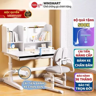 Bàn học sinh chống gù Winsmart BV52 Bàn 80cm Thiết kế nâng cấp chân bàn có bánh xe di chuyển dễ dàng Nâng hạ chiều cao