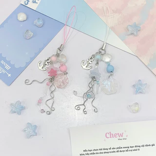 Móc khoá/ Keyring/ Dây đeo điện thoại/ Treo collectbook phối hạt phong cách biển - Chew