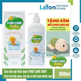 Sữa tắm thảo dược cho bé Fons Care Baby tắm gội cho trẻ sơ sinh sạch hết rôm sảy mẩn ngứa hăm tã Chai 300ml LAFON ST 01