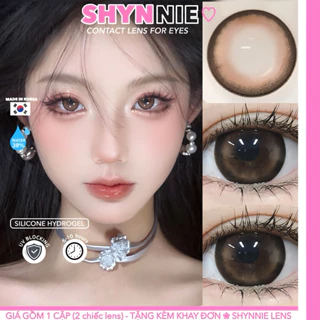 🎀(𝗚𝗜𝗔́ 𝟭 𝗖𝗔̣̆𝗣 - 𝗖𝗔̣̂𝗡 𝗧𝗨̛̀ 𝟬-𝟲 Đ𝗢̣̂) Lens màu nâu BROWN 14.5mm giãn to viền đen hợp makeup, chụp ảnh - SHYNNIE LENS