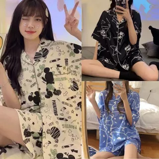 Bộ đồ ngủ pijama mặc cho nữ cộc đùi thường,Đồ ngủ nữ,Đồ bộ mặc nhà,sét bộ pijama mặc nhà💖 MDS