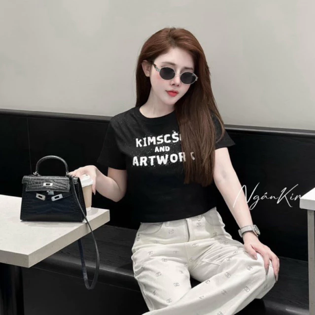 áo croptop chạm rốn chất thun cotton mềm mịn mát co giãn