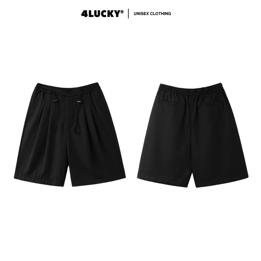 Quần Short Unisex Nam Nữ, Quần Đùi Phối Dây Rút 4Lucky 6208 Chất Vải Mango Thoáng Mát